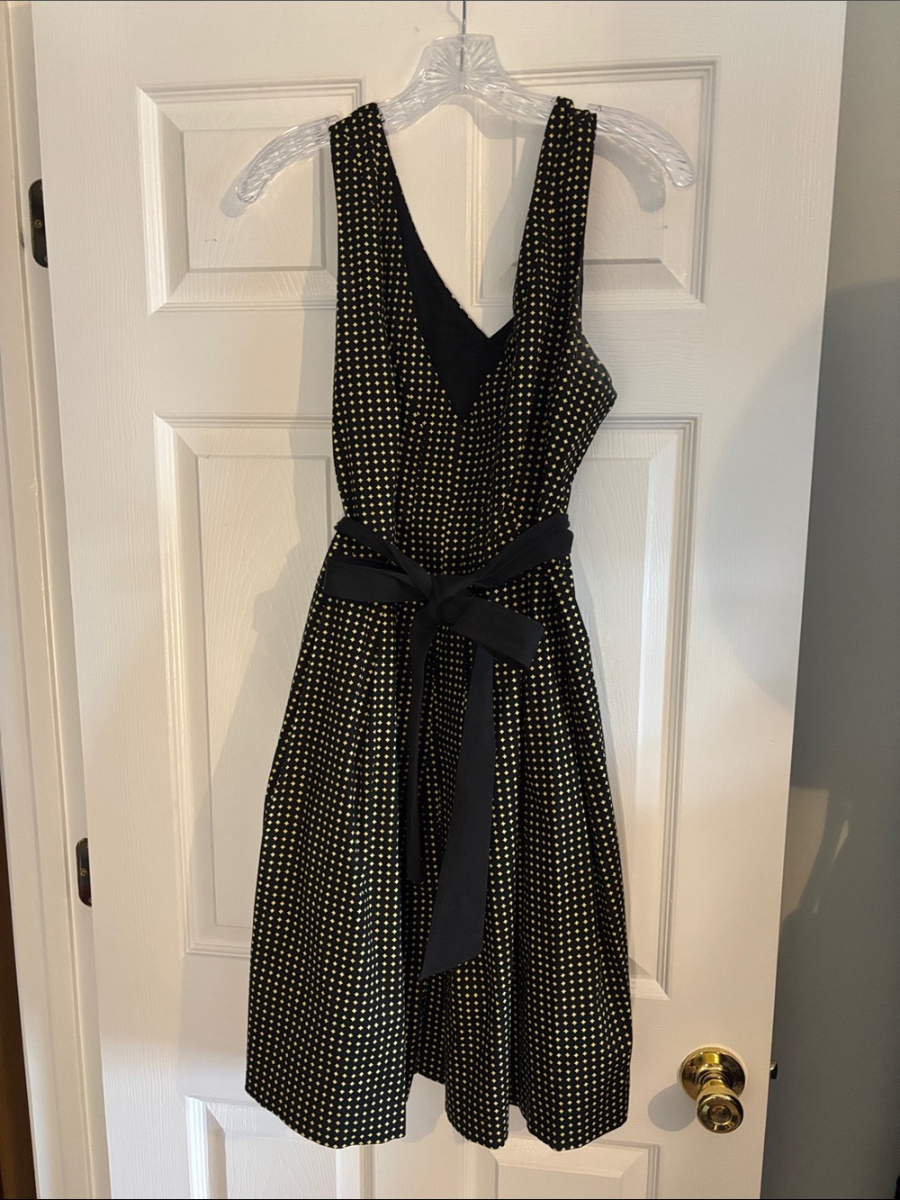 Cato Black Dress with Gold Dot Pattern